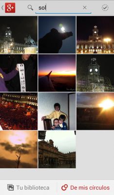 El buscador de fotos de Google+ para Android