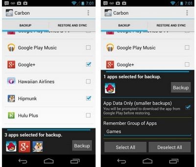 Helium te permite hacer Backups de todo en android 