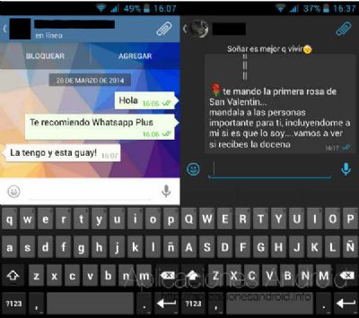 Whatsapp+ para Android permite personalizar totalmente al gusto la aplicacin Whatsapp, cambiando los fondos, colores, tipos de letra y ms.