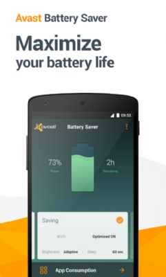 Avast Battery Saver es la nueva utilidad de Avast que aumenta la duración de tu batería mediante la optimización del uso que cada usuario hace de su Android, ahorrando hasta un 20%.