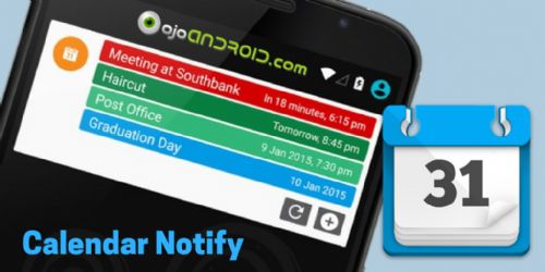 Calendar Notify muestra el calendario de actividades en la barra de notificaciones de Android