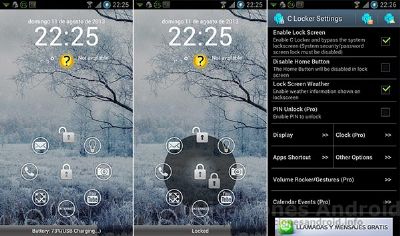C Locker, define la pantalla de bloqueo con accesos directos para Android