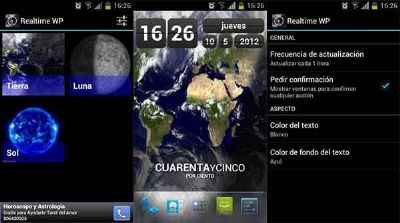Clima y fondo de pantalla animado con Realtime WP para Android