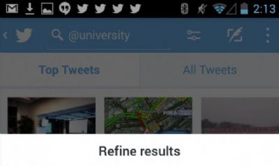 Twitter actualiza su aplicación para Android con filtros de búsqueda